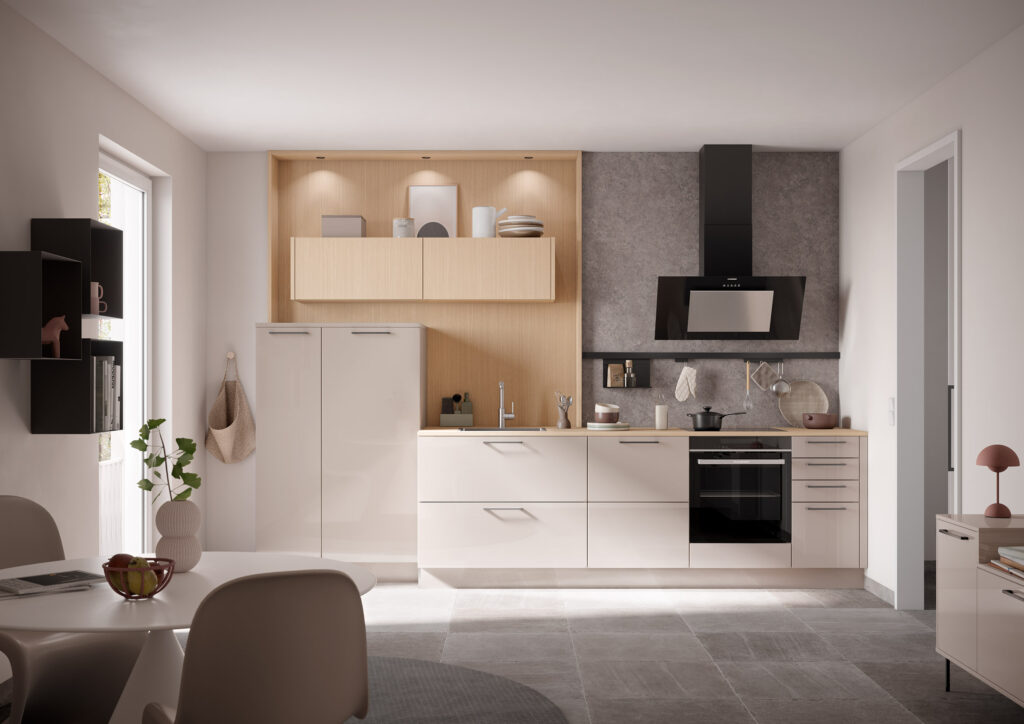 Beige keuken met hout van A.I. Küchen