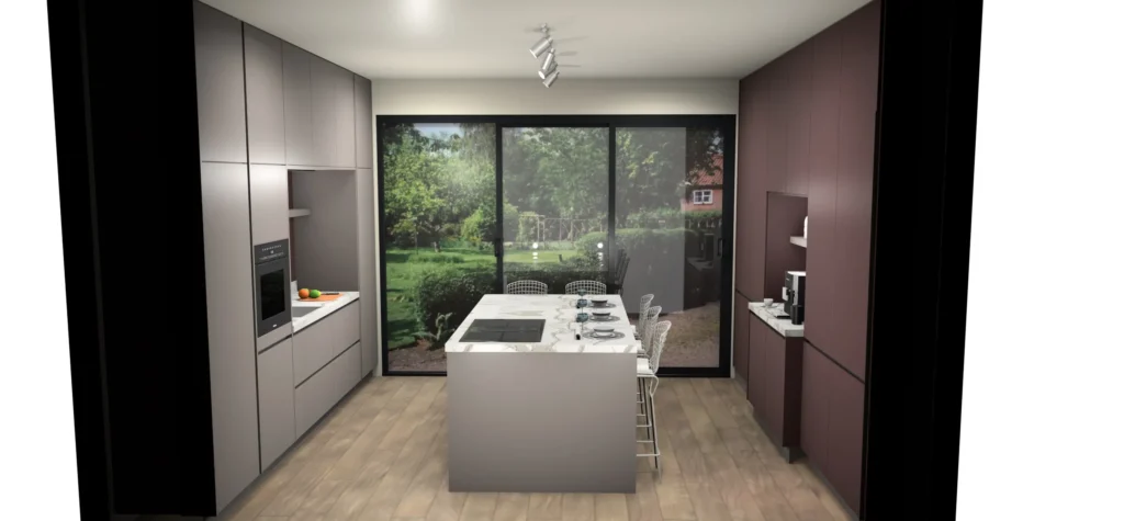 Tekening keuken van Cooking Queen Mariëlla