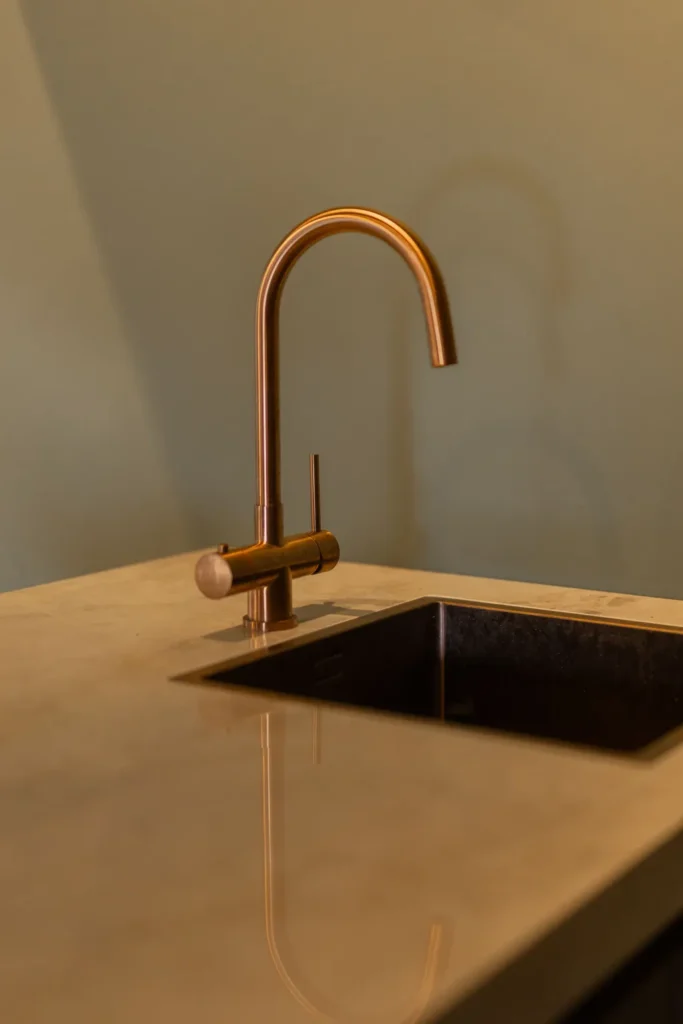 Werkblad en kokendwaterkraan